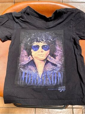 Kids Morrison Graphic Tee in Black with Blue Print